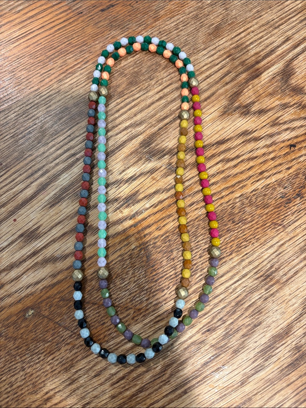 Multicolor Faceted Bead Necklace - Vibrant Layering Necklace